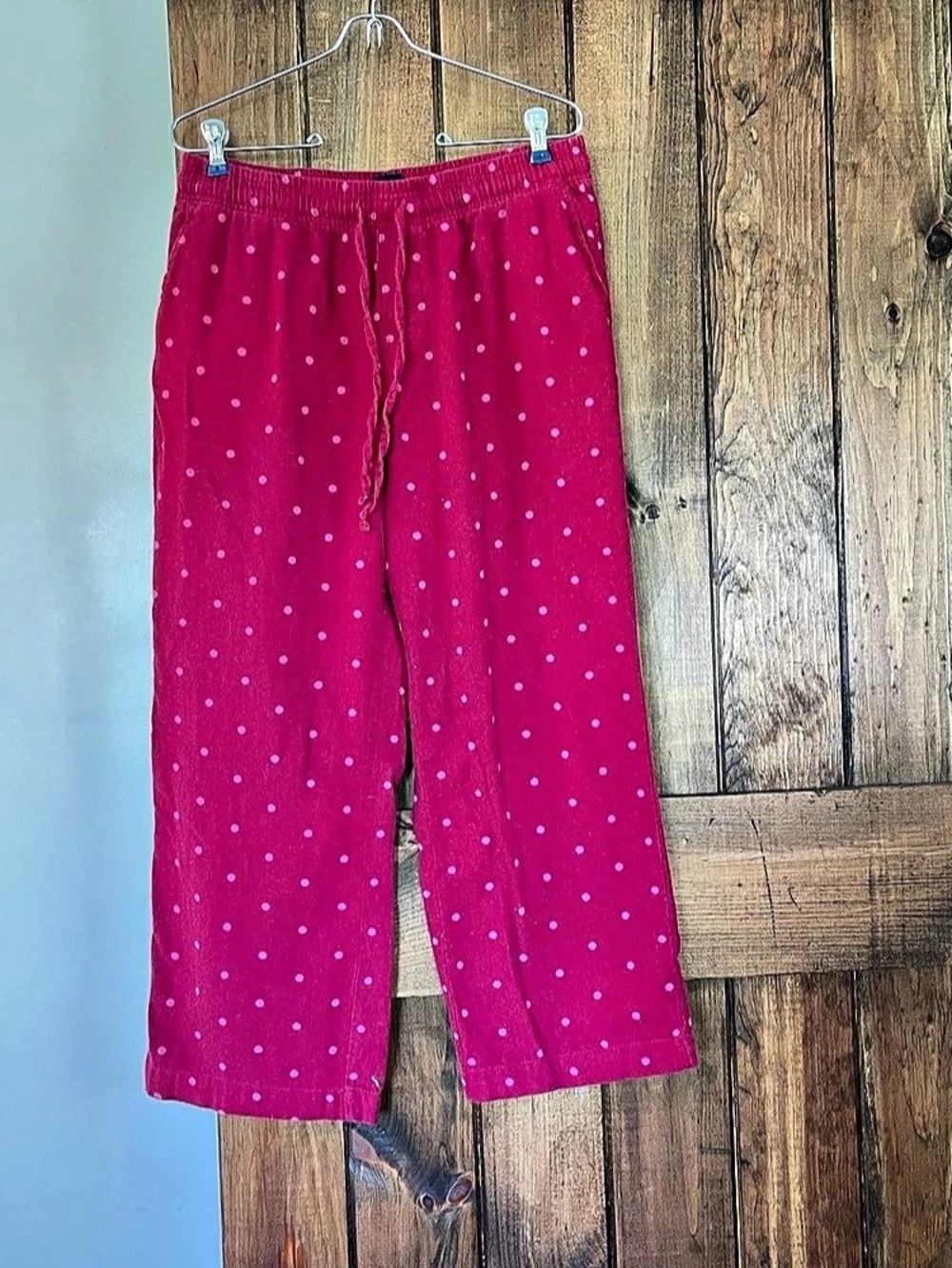 GAP Pink Flannel Cotton Polka Dot Pajama Pants Medium